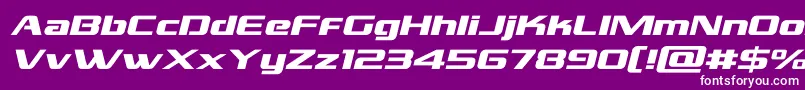 grandnationalexpandital Font – White Fonts on Purple Background