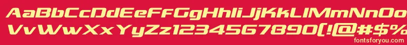 grandnationalexpandital Font – Yellow Fonts on Red Background