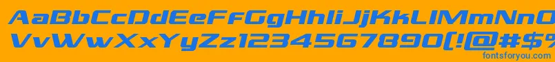 grandnationalexpandital Font – Blue Fonts on Orange Background