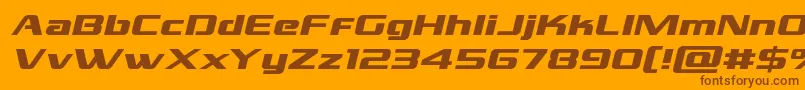 grandnationalexpandital Font – Brown Fonts on Orange Background