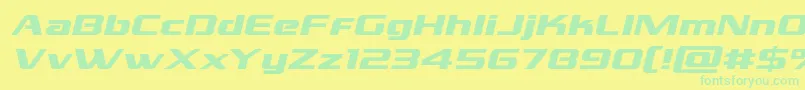 grandnationalexpandital Font – Green Fonts on Yellow Background