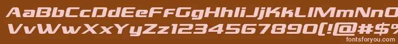 grandnationalexpandital Font – Pink Fonts on Brown Background