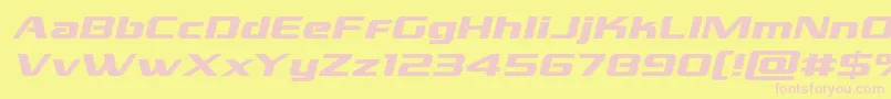 grandnationalexpandital Font – Pink Fonts on Yellow Background