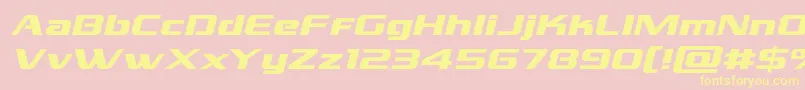 grandnationalexpandital Font – Yellow Fonts on Pink Background