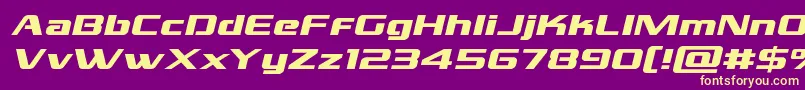 grandnationalexpandital Font – Yellow Fonts on Purple Background