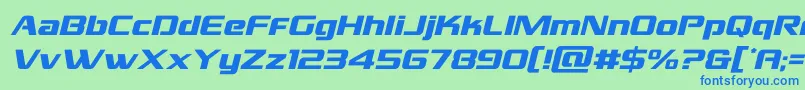 grandnationalital Font – Blue Fonts on Green Background