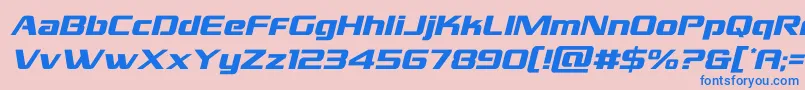 grandnationalital Font – Blue Fonts on Pink Background