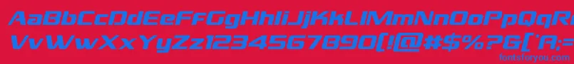 フォントgrandnationalital – 赤い背景に青い文字