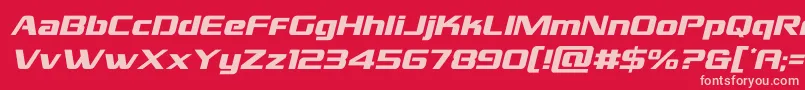 フォントgrandnationalital – 赤い背景にピンクのフォント