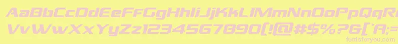 grandnationalital-Schriftart – Rosa Schriften auf gelbem Hintergrund