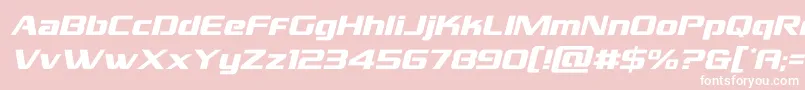 grandnationalital-Schriftart – Weiße Schriften auf rosa Hintergrund
