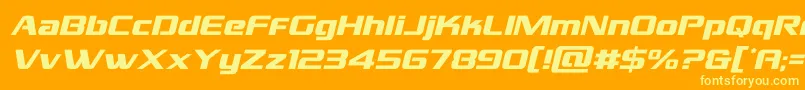 grandnationalital Font – Yellow Fonts on Orange Background