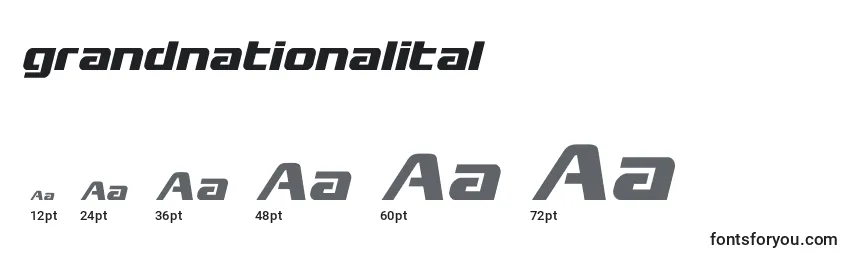 Grandnationalital (128383) Font Sizes