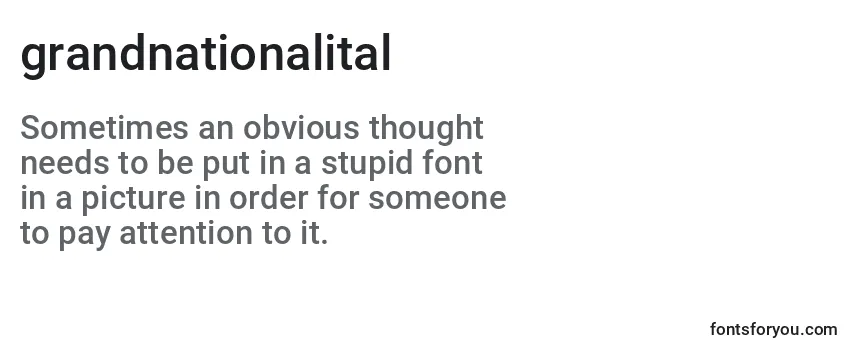 Review of the Grandnationalital (128384) Font