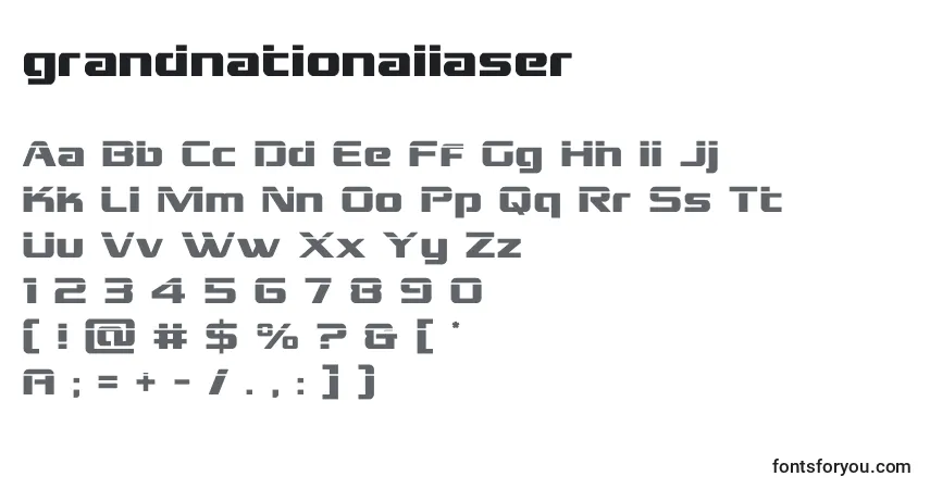 Czcionka Grandnationallaser (128385) – alfabet, cyfry, specjalne znaki