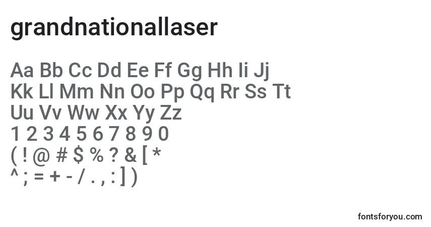 Шрифт Grandnationallaser (128386) – алфавит, цифры, специальные символы