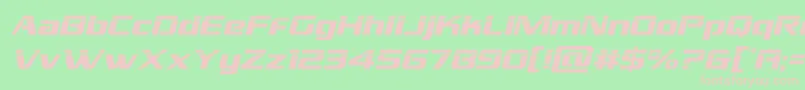 grandnationallaserital Font – Pink Fonts on Green Background