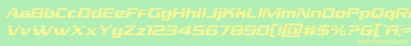 grandnationallaserital Font – Yellow Fonts on Green Background