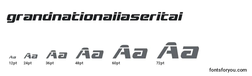 Grandnationallaserital (128387) Font Sizes