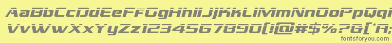 grandnationallaserital-fontti – harmaat kirjasimet keltaisella taustalla