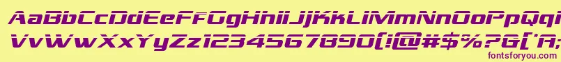 grandnationallaserital Font – Purple Fonts on Yellow Background