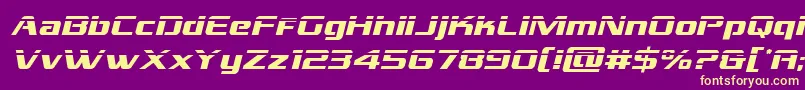 grandnationallaserital Font – Yellow Fonts on Purple Background