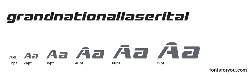 Размеры шрифта Grandnationallaserital (128388)