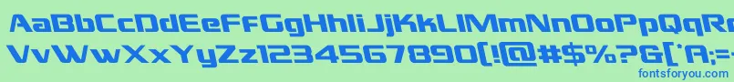 フォントgrandnationalleft – 青い文字は緑の背景です。