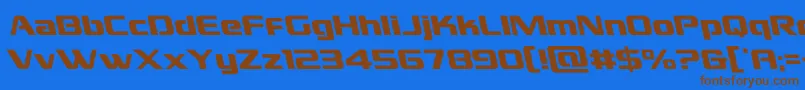 grandnationalleft Font – Brown Fonts on Blue Background