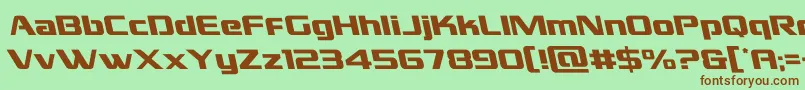 フォントgrandnationalleft – 緑の背景に茶色のフォント