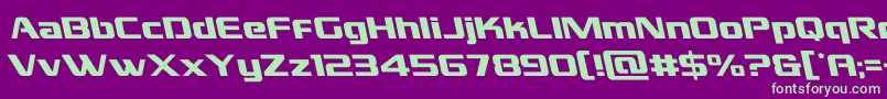 grandnationalleft Font – Green Fonts on Purple Background