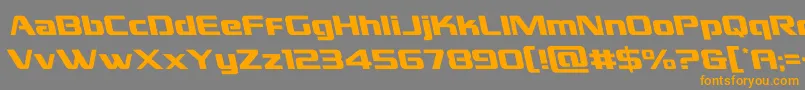 フォントgrandnationalleft – オレンジの文字は灰色の背景にあります。