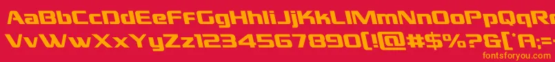 フォントgrandnationalleft – 赤い背景にオレンジの文字