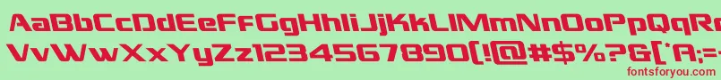 フォントgrandnationalleft – 赤い文字の緑の背景