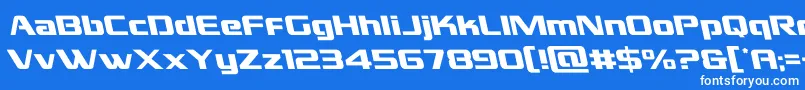 フォントgrandnationalleft – 青い背景に白い文字