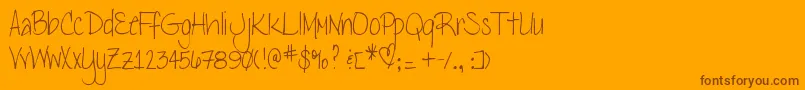 フォントDjbLena – オレンジの背景に茶色のフォント