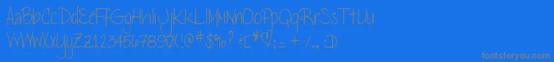 DjbLena-Schriftart – Graue Schriften auf blauem Hintergrund