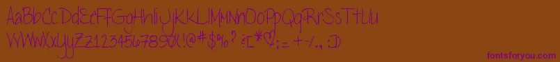 DjbLena-Schriftart – Violette Schriften auf braunem Hintergrund