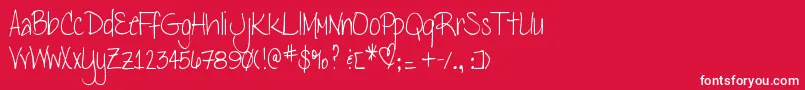 フォントDjbLena – 赤い背景に白い文字