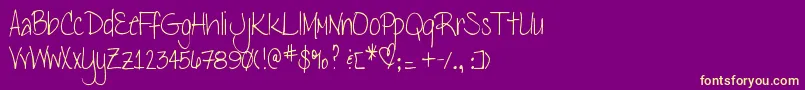 DjbLena Font – Yellow Fonts on Purple Background