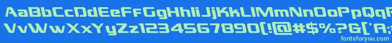 grandnationalleft Font – Green Fonts on Blue Background