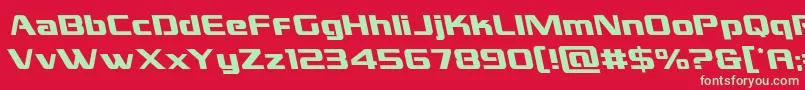 フォントgrandnationalleft – 赤い背景に緑の文字