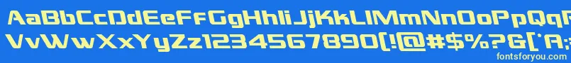 grandnationalleft Font – Yellow Fonts on Blue Background