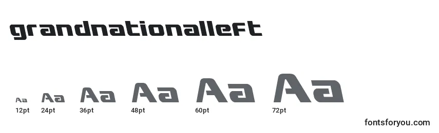 Размеры шрифта Grandnationalleft (128390)