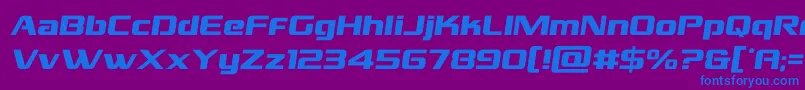 フォントgrandnationalsemital – 紫色の背景に青い文字