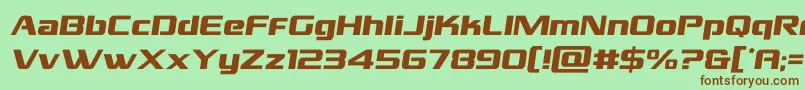 Шрифт grandnationalsemital – коричневые шрифты на зелёном фоне