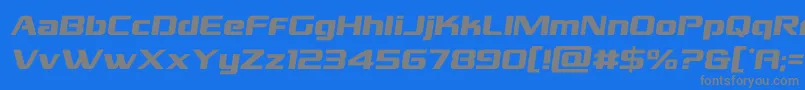 フォントgrandnationalsemital – 青い背景に灰色の文字