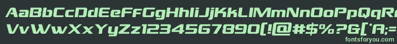 フォントgrandnationalsemital – 黒い背景に緑の文字