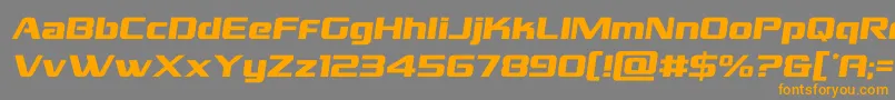 フォントgrandnationalsemital – オレンジの文字は灰色の背景にあります。