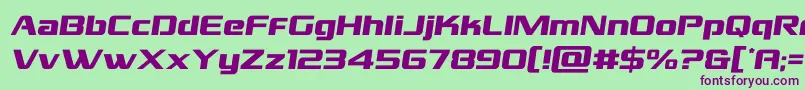 フォントgrandnationalsemital – 緑の背景に紫のフォント